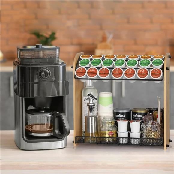 Cup Holder Large Capacity Coffee Pod Holder Coffee Bar Accessories & Cup Storage - Picture 3 of 6